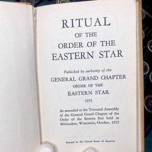 1953 vintage book General Grand Chapter Order of The Eastern Star.